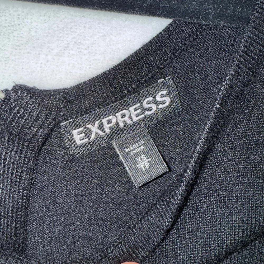 Express long sleeved knit black dress size XS. EXCELLENT condition - Picture 5 of 12
